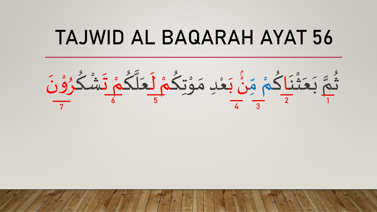 Tajwid Surat Al-Baqarah Ayat 56, Arti Perkata Lengkap, Tulisan & Tafsir